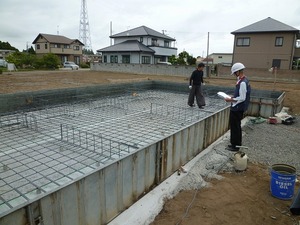 東海村　太陽光発電の家　配筋検査