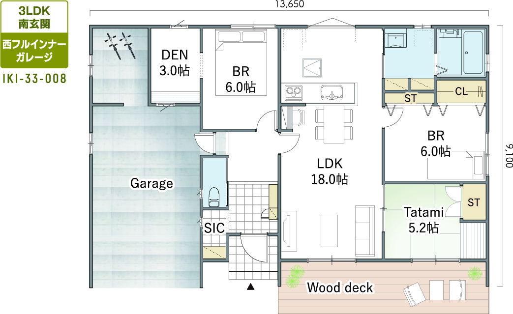 ひたちなか市　ガレージハウス　間取り